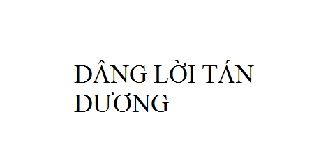 Nhạc: Dâng Lời Tán Dương